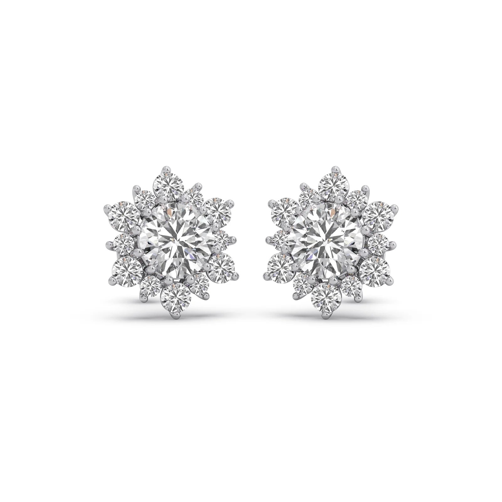 3.16 ct Nakshatra Sparkling Round Diamond Stud Earrings